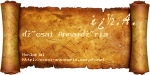Ócsai Annamária névjegykártya
